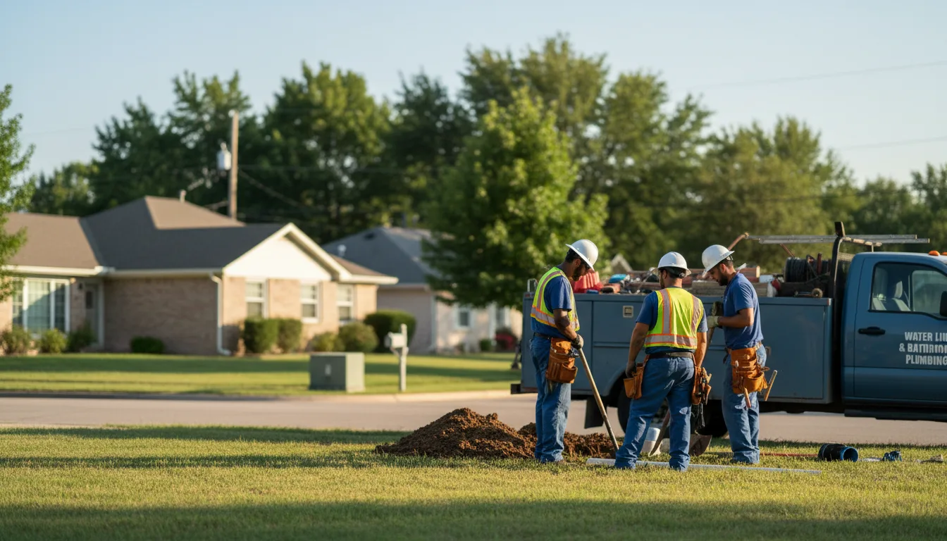 Residential water line and bathroom plumbing service in Gene Autry, OK